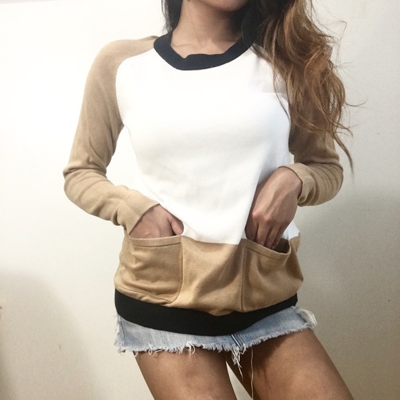 Sweaters - Pocket Colorblock Sweater